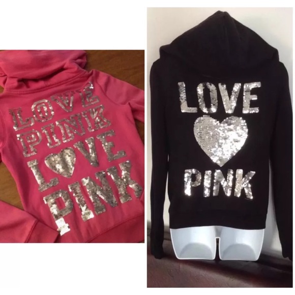PINK Victoria's Secret Tops - Victoria's Secret PINK Sequenced Hoodies✨
